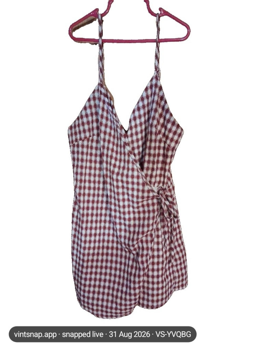 by the way. Red and White Gingham Wrap Camisole